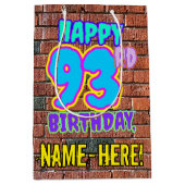 93誕生日:おもしろい、アーバングラフィティインスパイアルック ミディアムペーパーバッグ (正面)