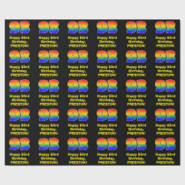 93誕生日:おもしろい、カラフルレインボーインスパイア# 93 ラッピングペーパー