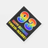 93誕生日:はっきりした,おもしろい,シンプル虹, 93 スタンダードランチョンナプキン (角)