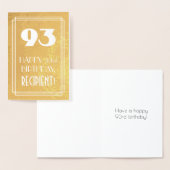 93誕生日~アールデコスタイル「93」と名前をカスタムする 箔カード (ディスプレー)