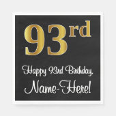 93誕生日~ラグジュアリーエレガントなフェイク金ゴールドルック# スタンダードランチョンナプキン (正面)