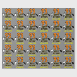 93誕生日:不気味ハロウィーンテーマ、名前をカスタムする ラッピングペーパー