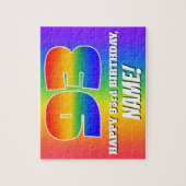 93誕生日— 数々の – 色のレインボーパターン「93」 ジグソーパズル (縦)