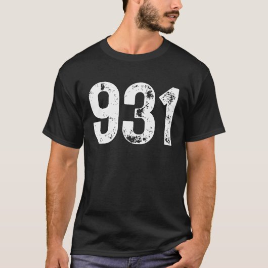931エリアコードクラークスビルTN移動電話地域 Tシャツ (正面)
