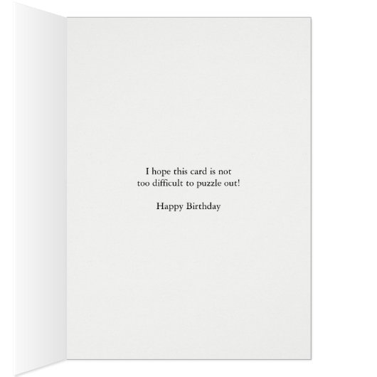 93rdクロスワードパズル誕生日カード (内側 (右))