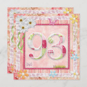 93rd誕生日パーティースクラップブック作りスタイル 招待状 (正面/裏面)