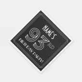 93rd誕生日パーティー:アールデコスタイル+名前をカスタムする スタンダードランチョンナプキン (角)