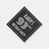 93rd誕生日パーティー：アールデコスタイル+名前をカスタムする スタンダードランチョンナプキン (角)