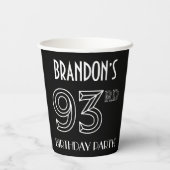 93rd誕生日パーティー：アールデコスタイル+名前をカスタムする 紙コップ (裏面)