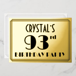 93rd誕生日パーティー – アールデコ検索「93」 +名前 箔招待状