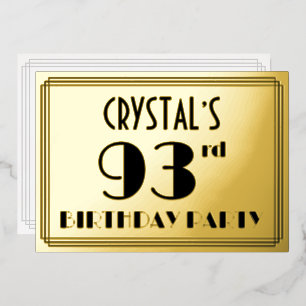 93rd誕生日パーティー – アールデコ検索「93」 +名前 箔招待状