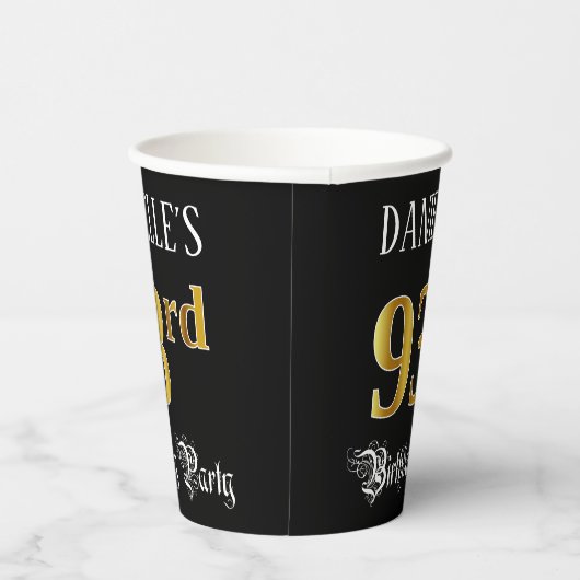 93rd誕生日パーティー – ファンシースクリプト、フェイク金ゴールドルック 紙コップ (右)