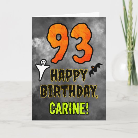 93rd Birthday: Eerie Halloween Theme + Custom Name カード (正面)