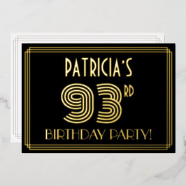93rd Birthday Party —アールデコスタイル「93」 +名前 箔招待状