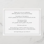 93rd Birthday Party —アールデコスタイル「93」 +名前 箔招待状 (裏面)