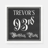 93rd Birthday Party – スクリプファンシート+名前をカスタムする スタンダードランチョンナプキン (正面)