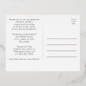 93rd Birthday Party ~ Art Deco Style “93” + Name 箔招待状ポストカード (裏面)