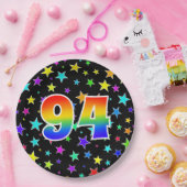 94イベント:はっきりした,おもしろい，虹カラフル94 ペーパープレート (パーティー)