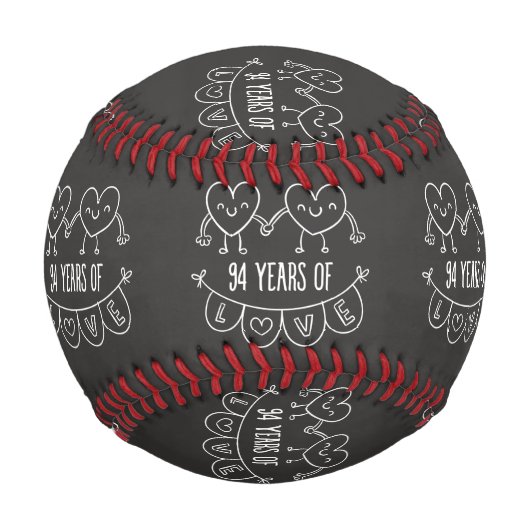 94周年記念ギフトチョークハート 野球ボール (正面)