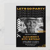 94歳の誕生日おめでとう ブラック男性の友達とパーティーを楽しもう 招待状 (正面/裏面)