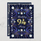 94歳の誕生日パーティー招待状と宝石の塊 招待状 (正面/裏面)
