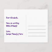 94歳の誕生日：ピンクのストライプとハート、レインボー94 ポストカード (裏面)