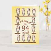 94歳の誕生日、奇妙なフクロカード。 カード (黄色い花)