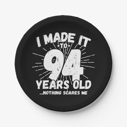 94歳皮肉ミームおもしろい94誕生日 ペーパープレート (正面)