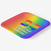 94番目の誕生日カラフル:, おもしろいレインボーパターン# 94 ペーパープレート (傾斜あり)