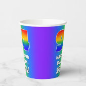 94番目の誕生日カラフル:, おもしろいレインボーパターン# 94 紙コップ (左)