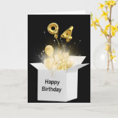94番目の誕生日バルーン(白いボックス) カード (黄色い花)