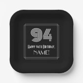 94番目の誕生日—インスパイアアールデコ検索「94」 +名前 ペーパープレート (正面)
