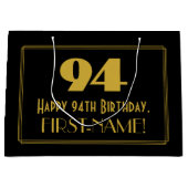94番目の誕生日—インスパイアアールデコ「94」の外観と名前 ラージペーパーバッグ (正面)