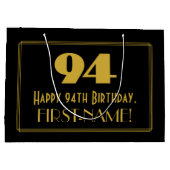 94番目の誕生日—インスパイアアールデコ「94」の外観と名前 ラージペーパーバッグ (裏面)