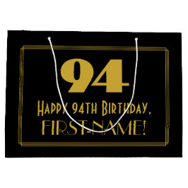 94番目の誕生日—インスパイアアールデコ「94」の外観と名前 ラージペーパーバッグ