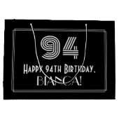 94番目の誕生日—インスパイアアールデコ「94」の外観と名前 ラージペーパーバッグ (裏面)