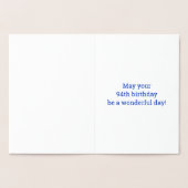 94誕生日はっきりした:「94歳!」 ゴールドフォイルカード 箔カード (内部)