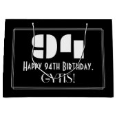 94誕生日インスパイア~アールデコ見る"94" +名前 ラージペーパーバッグ (正面)