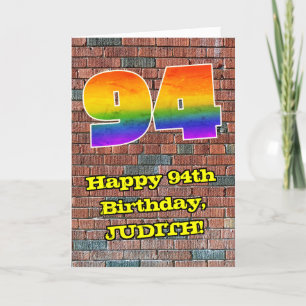 94誕生日:おもしろいグラフィティインスパイアレインボー94 カード