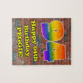 94誕生日:おもしろいグラフィティインスパイアレインボー94 ジグソーパズル (横)