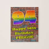 94誕生日:おもしろいグラフィティインスパイアレインボー94 ジグソーパズル (縦)