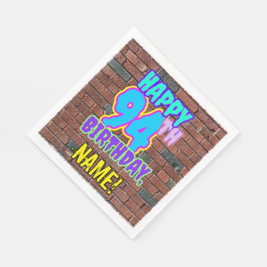 94誕生日~おもしろい、アーバングラフィティインスパイアルック スタンダードランチョンナプキン (角)