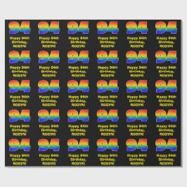 94誕生日:おもしろい、カラフルレインボーインスパイア# 94 ラッピングペーパー