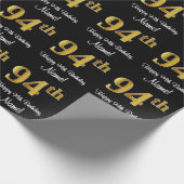 94誕生日:エレガント豪華なフェイク金ゴールドルック# ラッピングペーパー (角)