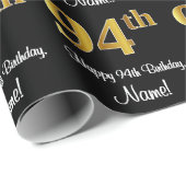 94誕生日:エレガント豪華なフェイク金ゴールドルック# ラッピングペーパー (ロールコーナー)