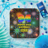 94誕生日:カラフルおもしろい祝賀花火 ペーパープレート (パーティー)