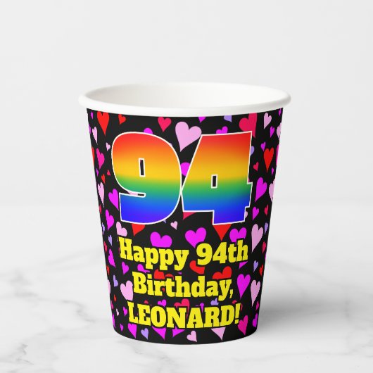94誕生日:愛するハートパターン, Rainbow 94 紙コップ (正面)