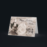 94誕生日mother用カードキャンドルとバラ カード<br><div class="desc">キャンドルとアンティークがサテンとレースの上に横たわっているバラのルックカード。母の誕生日カード。</div>
