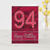 94th誕生日カード(バラと葉付) カード (黄色い花)