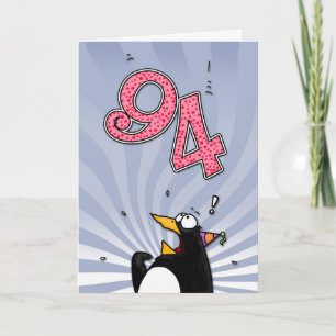 94th誕生日ペンギンサプライズカード カード